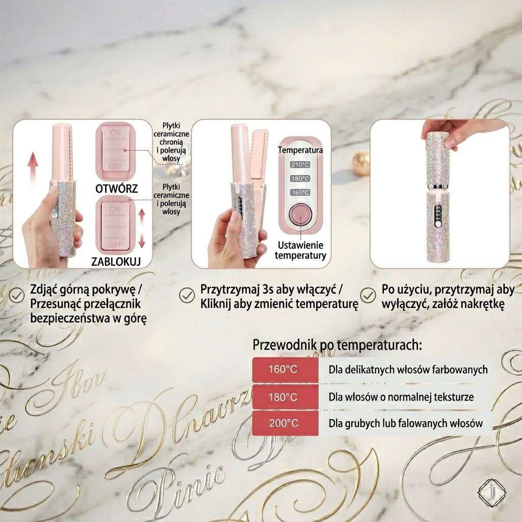 ✨ GLAZE™ Diamond Gloss – Bezprzewodowa Prostownica Perłowa ✨