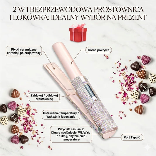 ✨ GLAZE™ Diamond Gloss – Bezprzewodowa Prostownica Perłowa ✨